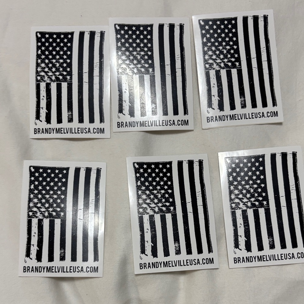 Brandy Melville Black and White Flag Stickers